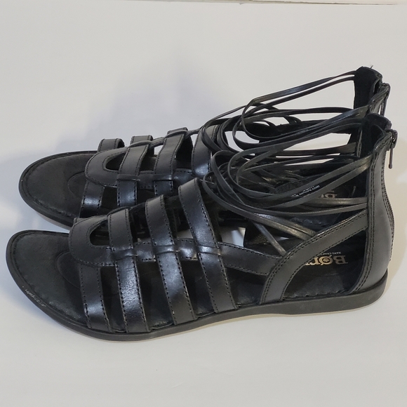 Born Black Leather Sandals Womens 8 - Picture 6 of 10